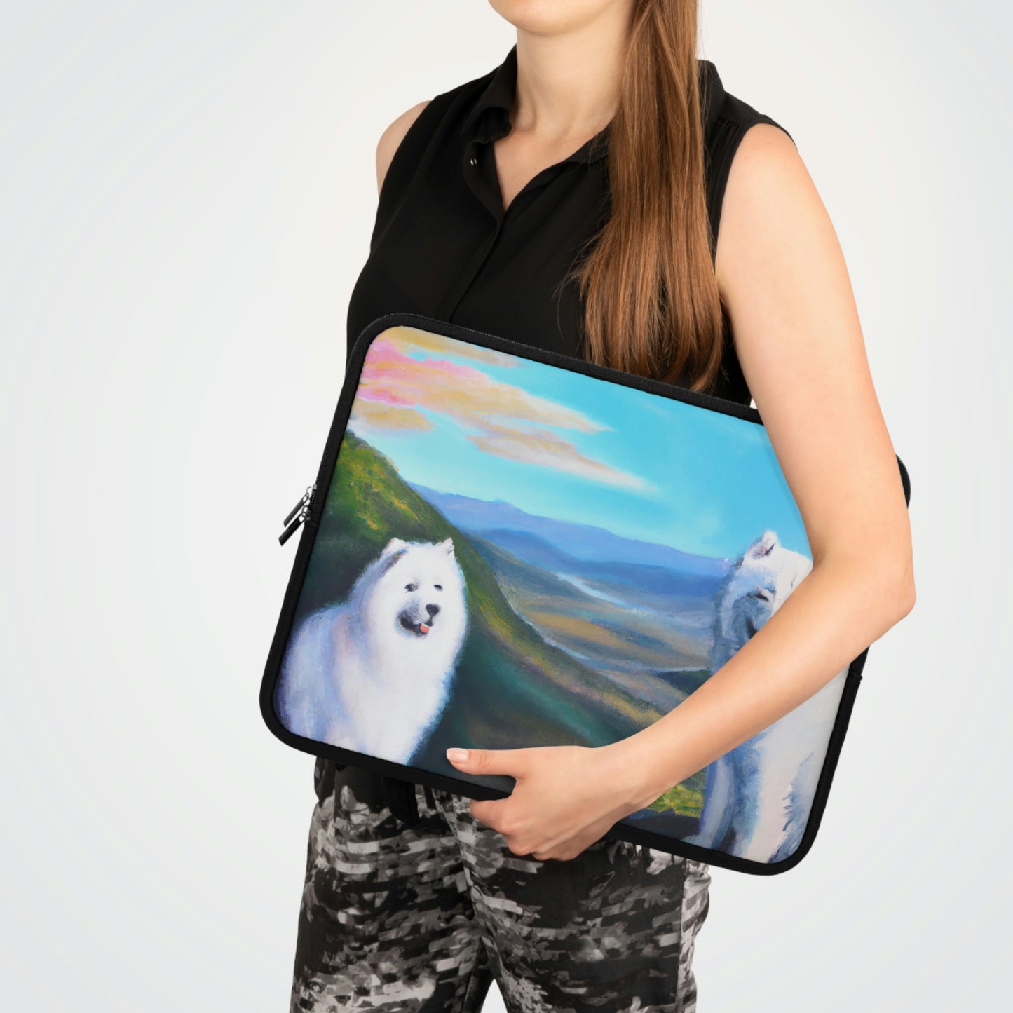 Samoyeds in the Valley Laptop Sleeve