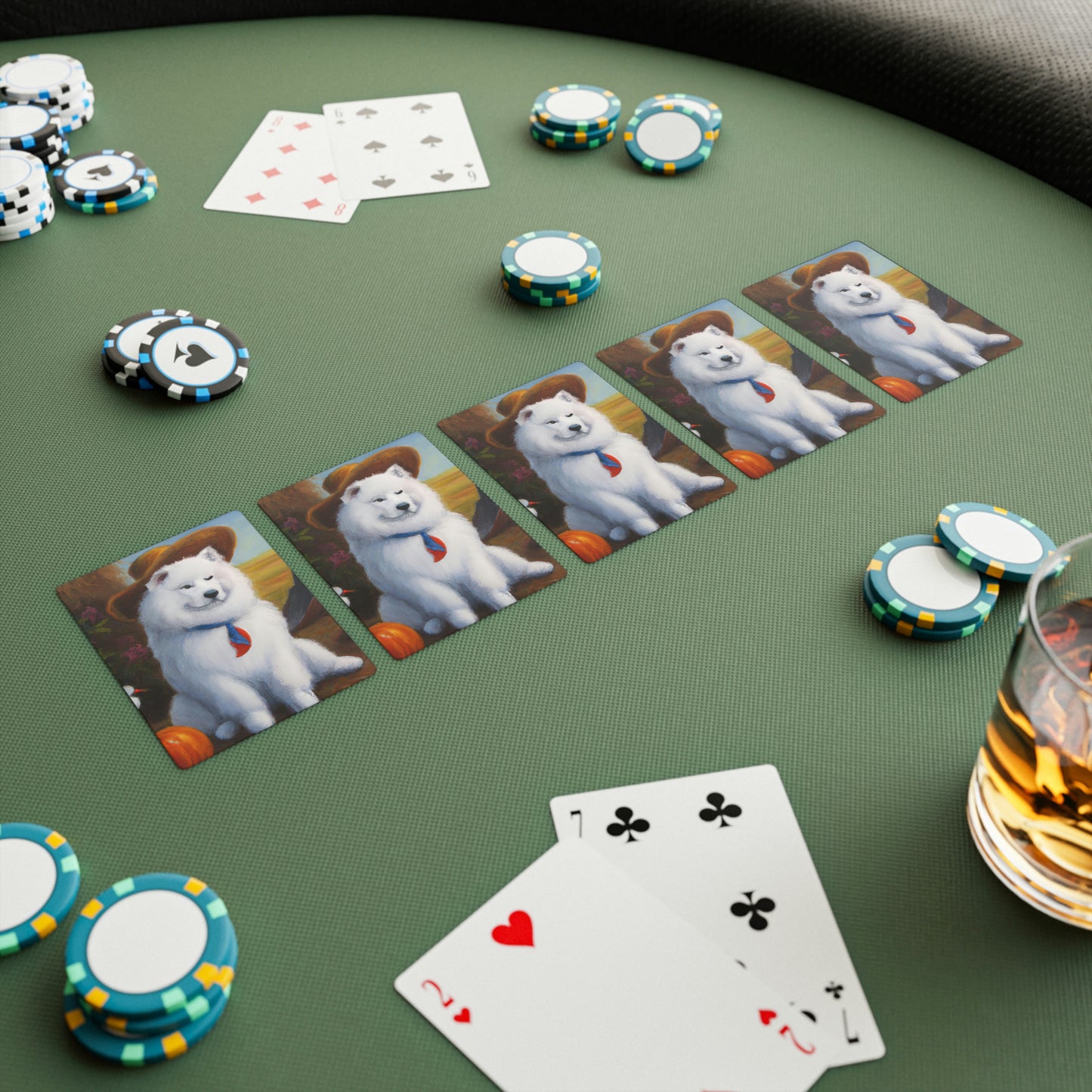 Dapper Samoyed Fall Farm Fellow: Playing Cards