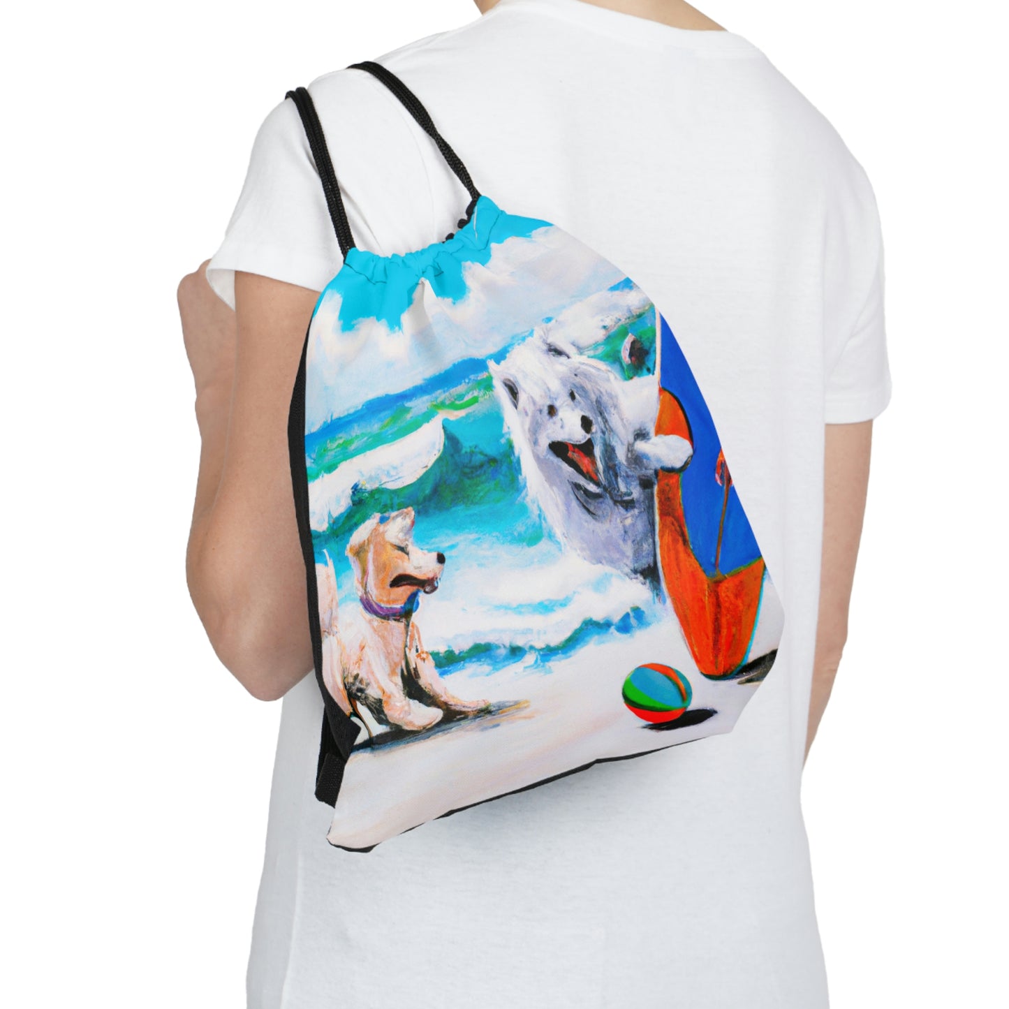 Surfing Sammy Drawstring Bag