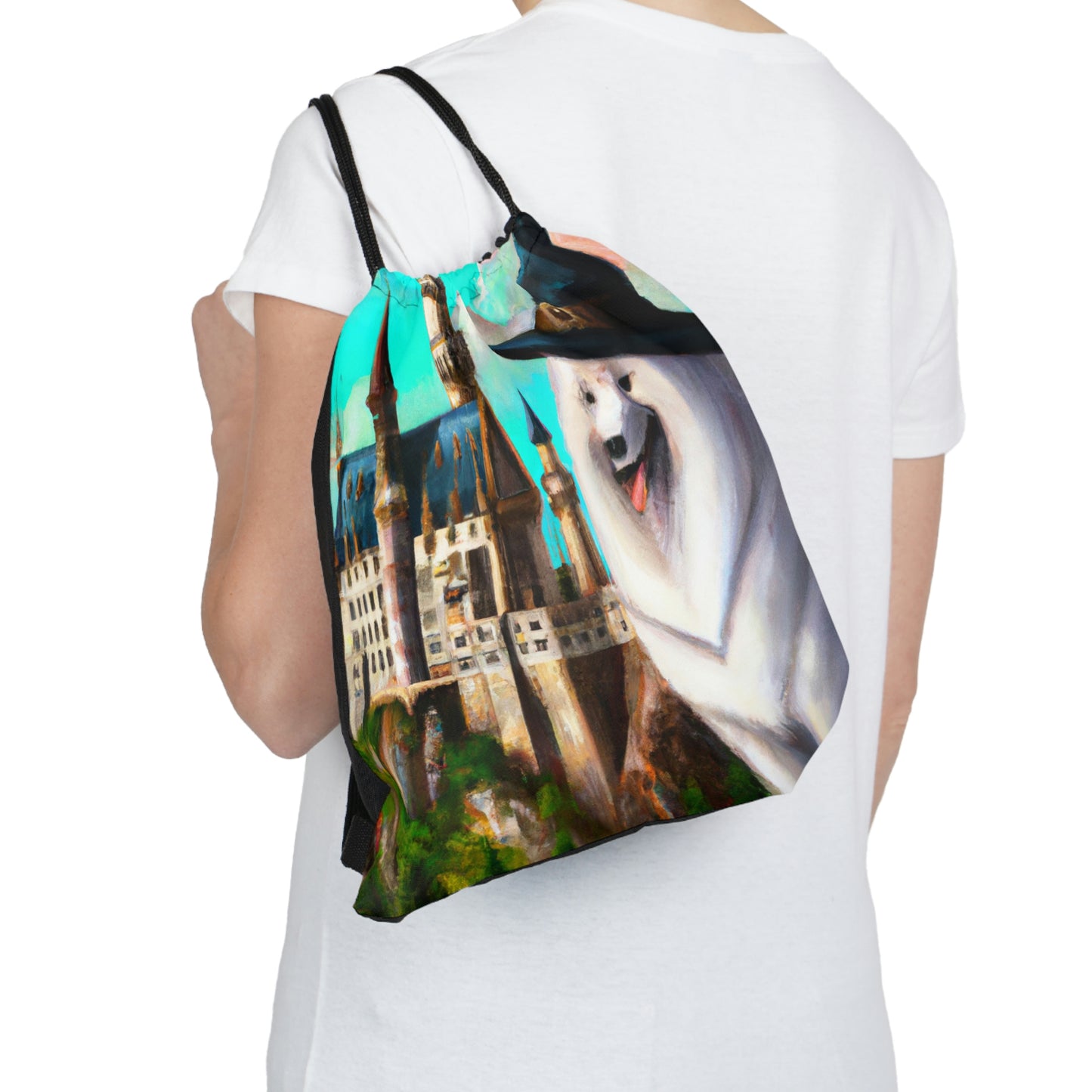 Wizard Samoyed Drawstring Bag