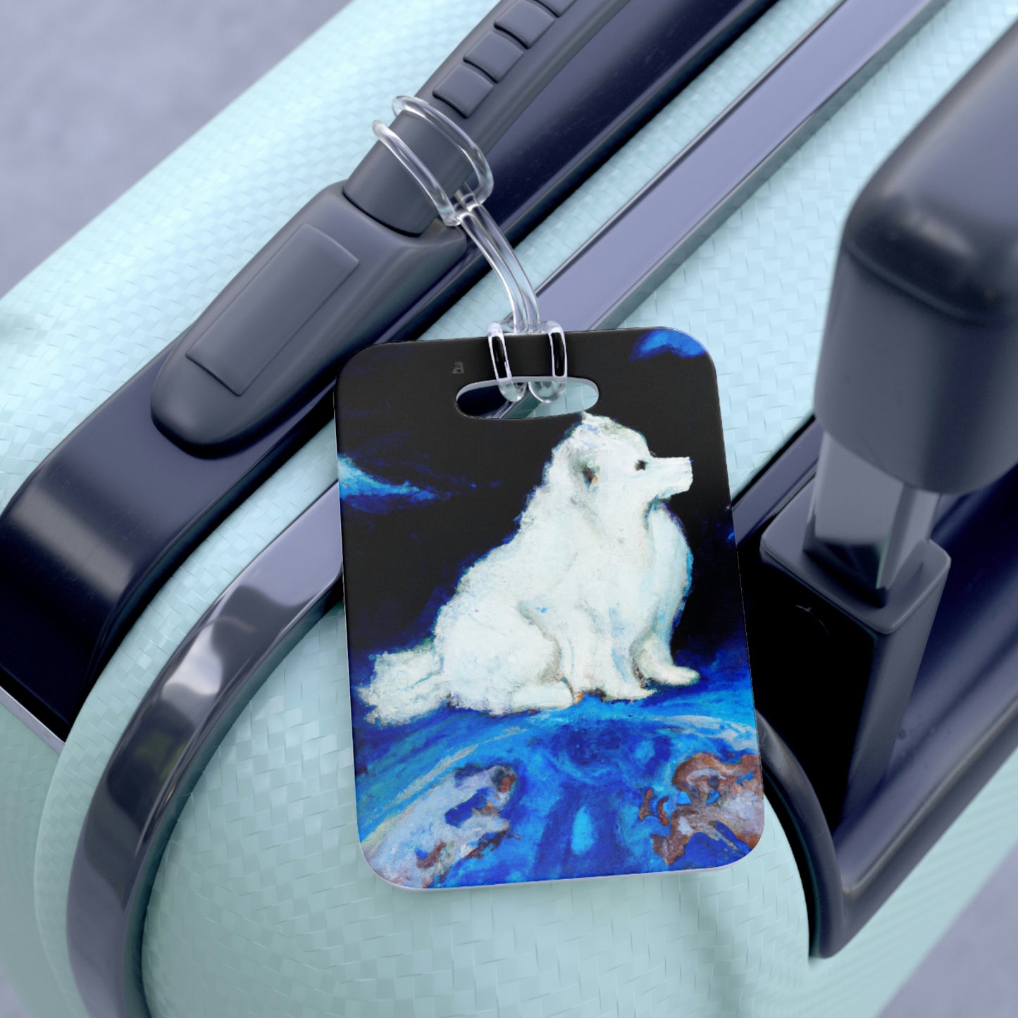 Samoyed Globe Bag Tag