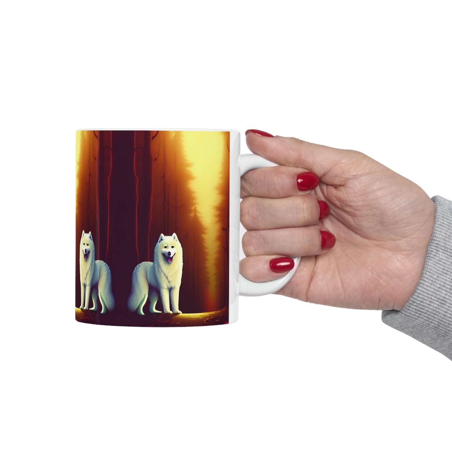 Samoyed Friends Forrest Ceramic Mug 11oz