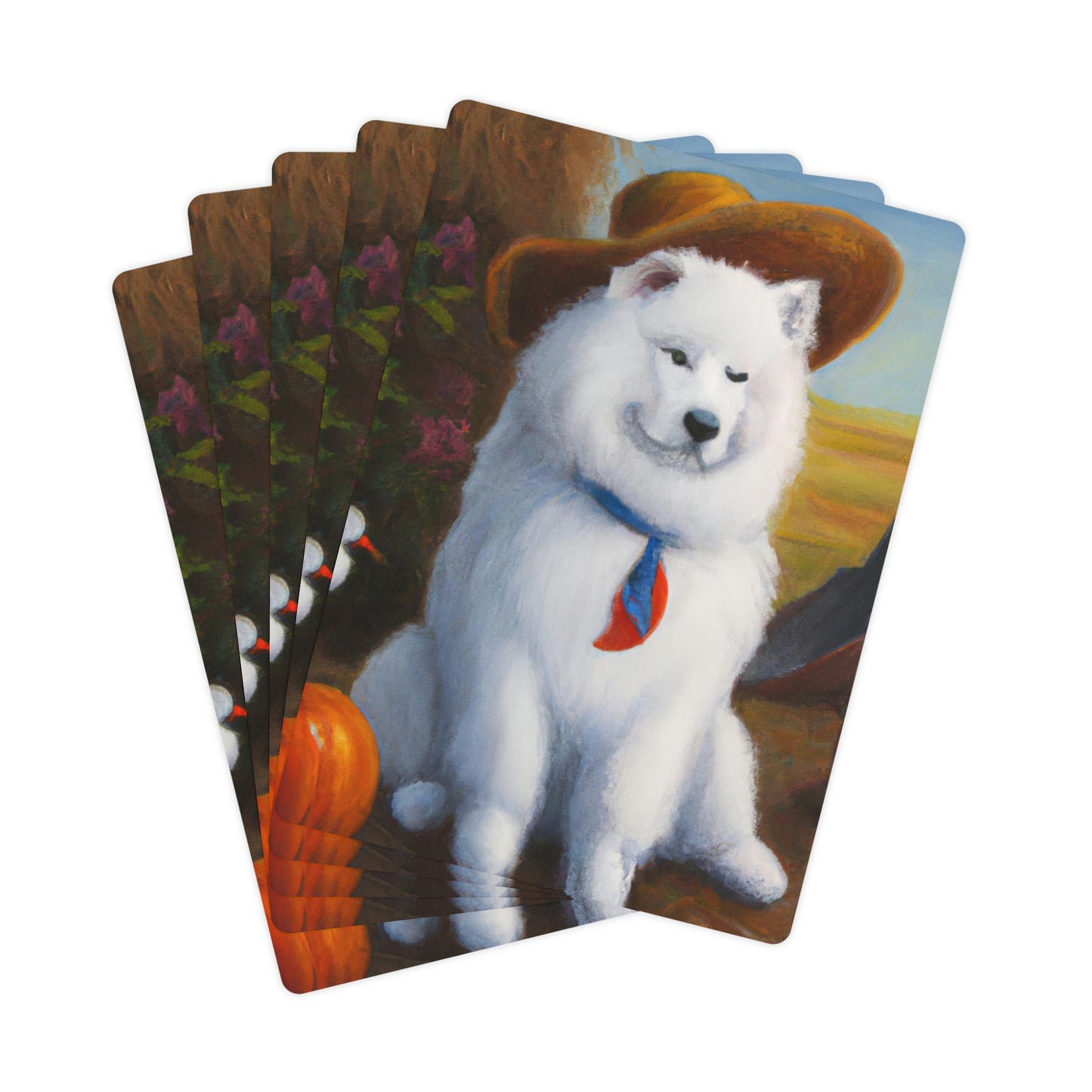 Dapper Samoyed Fall Farm Fellow: Playing Cards