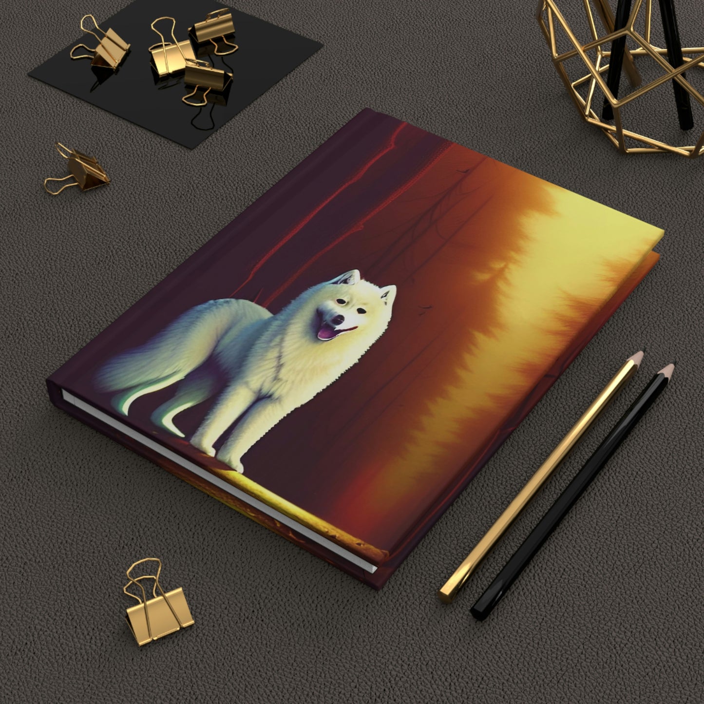 Journey Into the Samoyed Forrest Hardcover Journal Matte