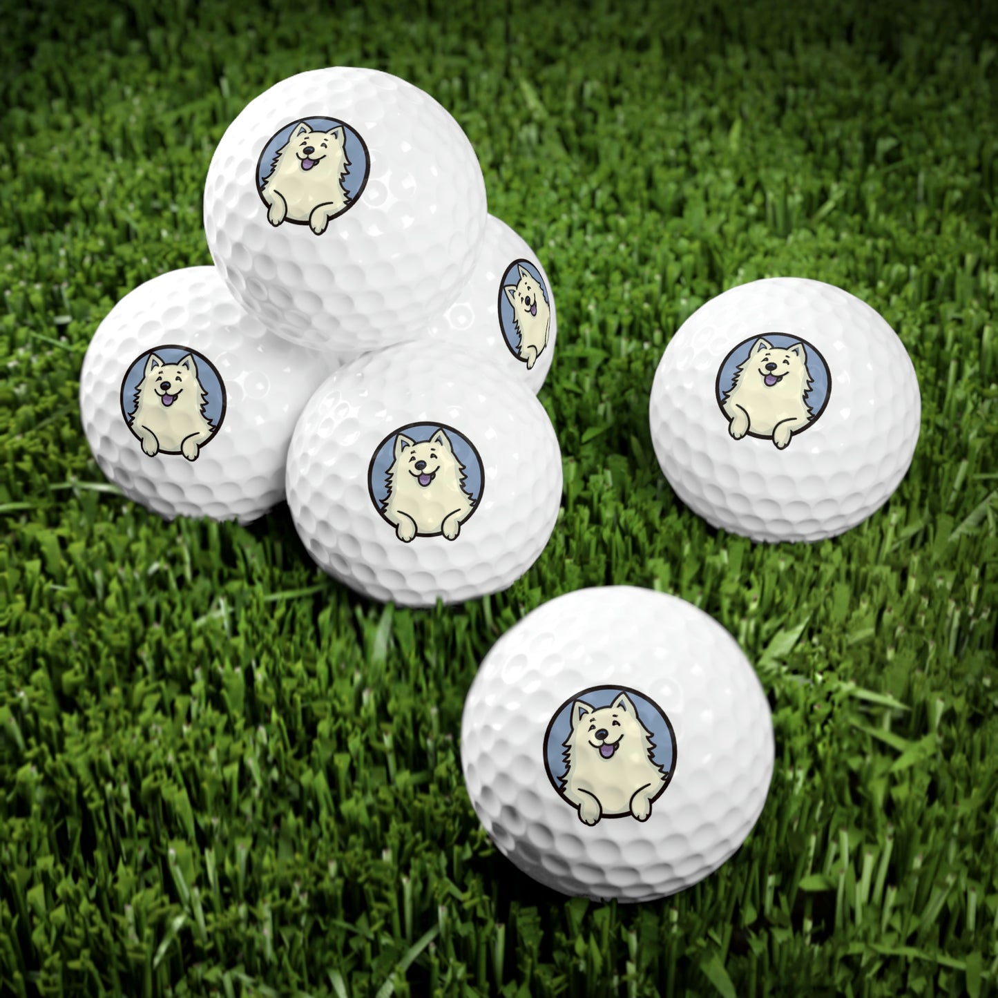 Smiling Samoyed Golf Balls, 6pcs