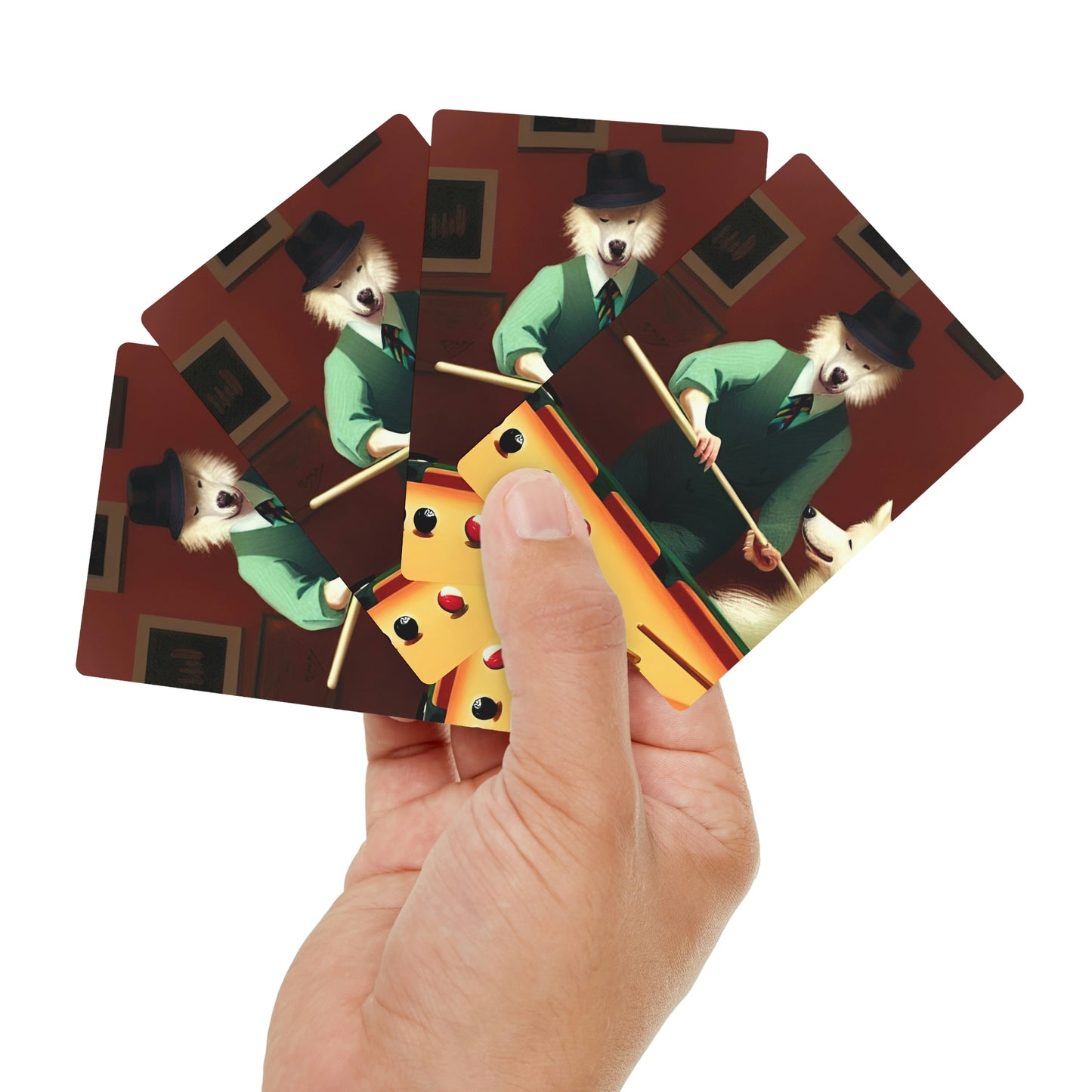Samoyed Pool Game Playing Cards