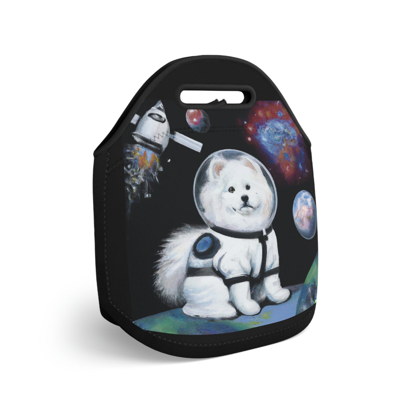 Space Cadet Samoyed: Neoprene Lunch Bag
