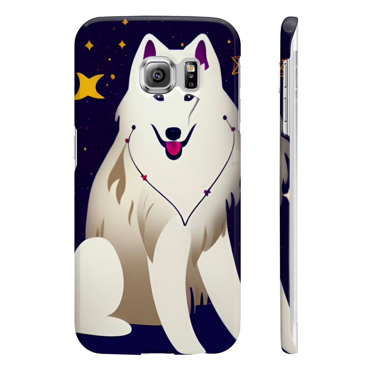 Samoyed Stary Night Slim Phone Cases