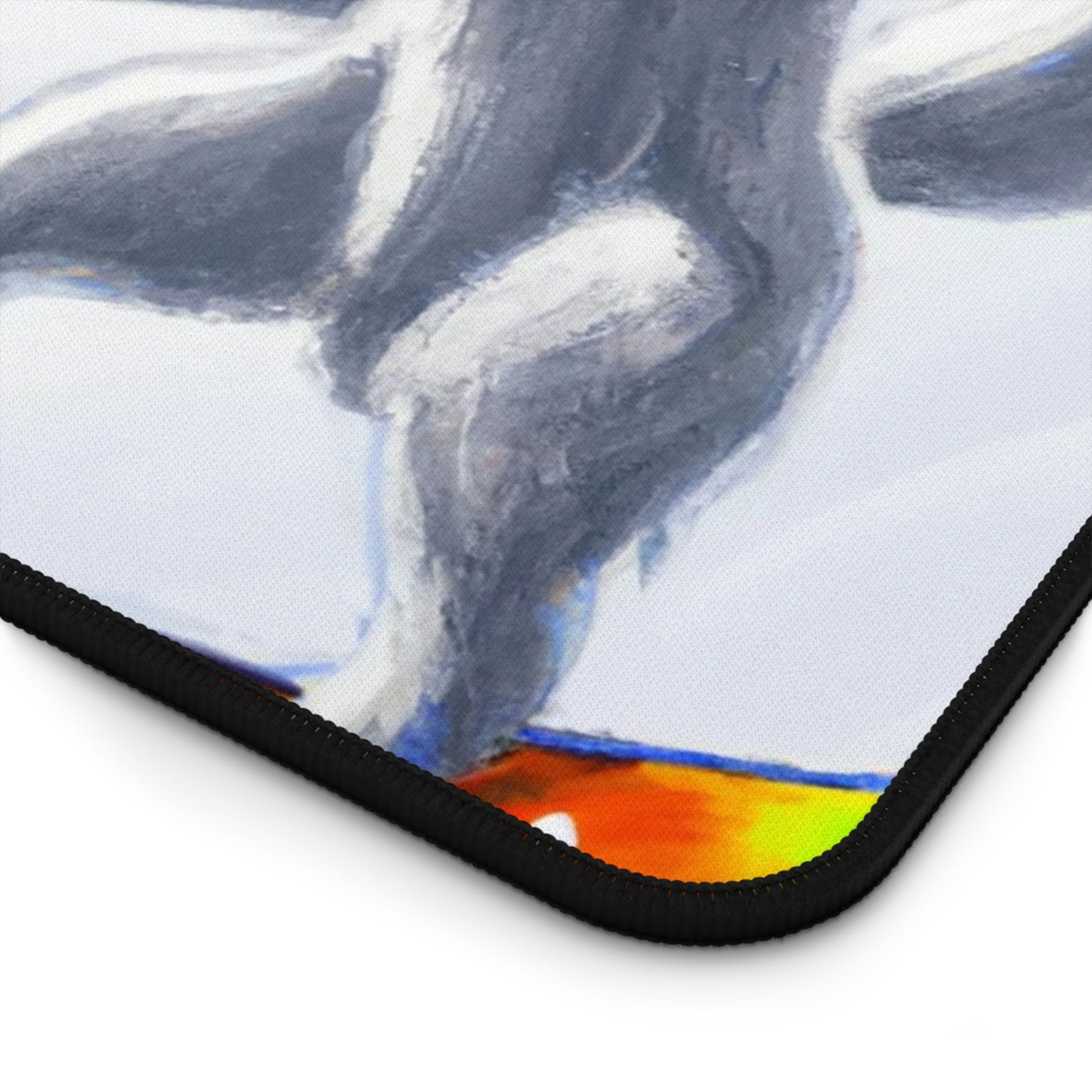 Samoyed Ski Resort Snowboarding Scene: Desk Mat