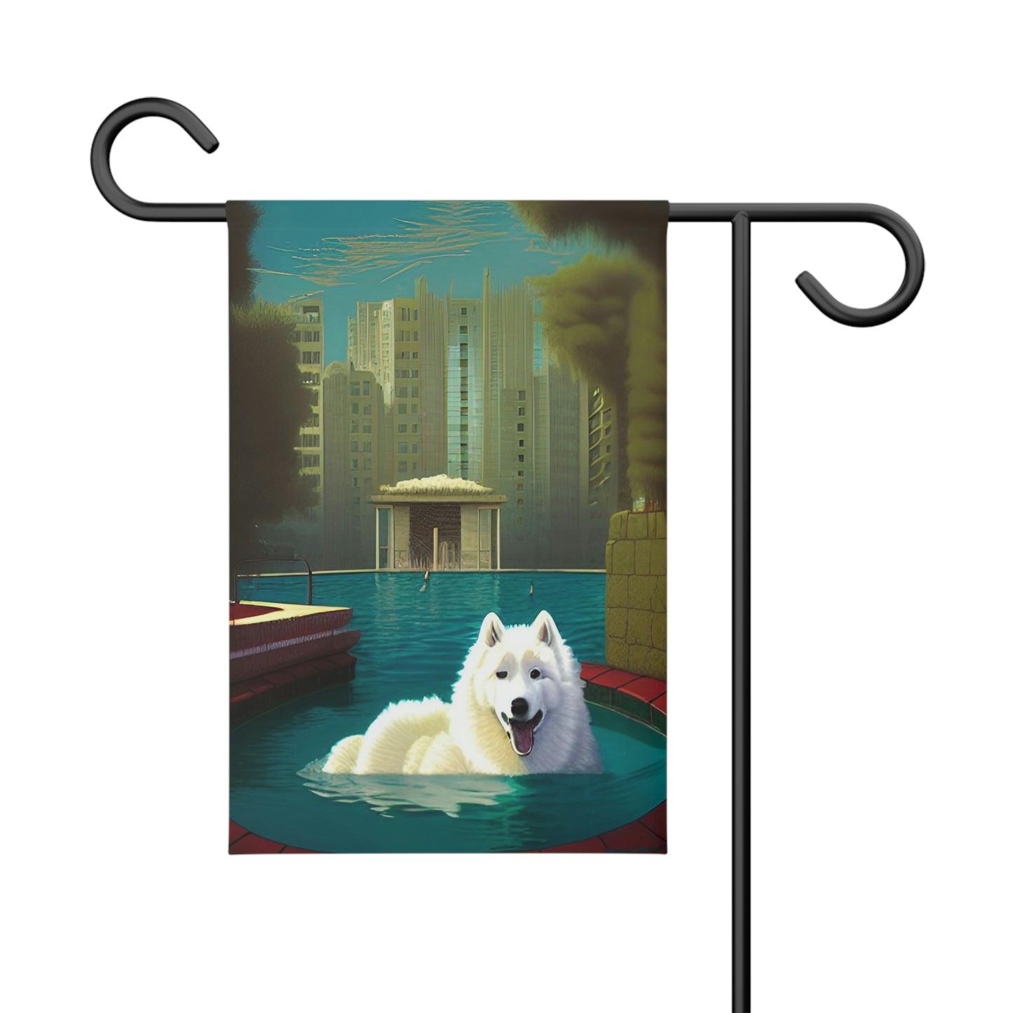 Urban Samoyed Swim Garden Banner