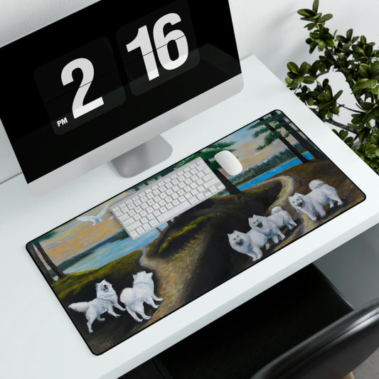 Samoyed Forrest Run Desk Mats