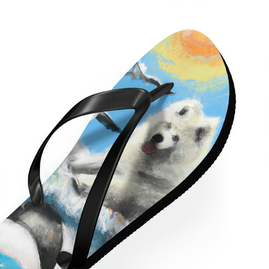 Beach Ball Samoyed Flip Flops