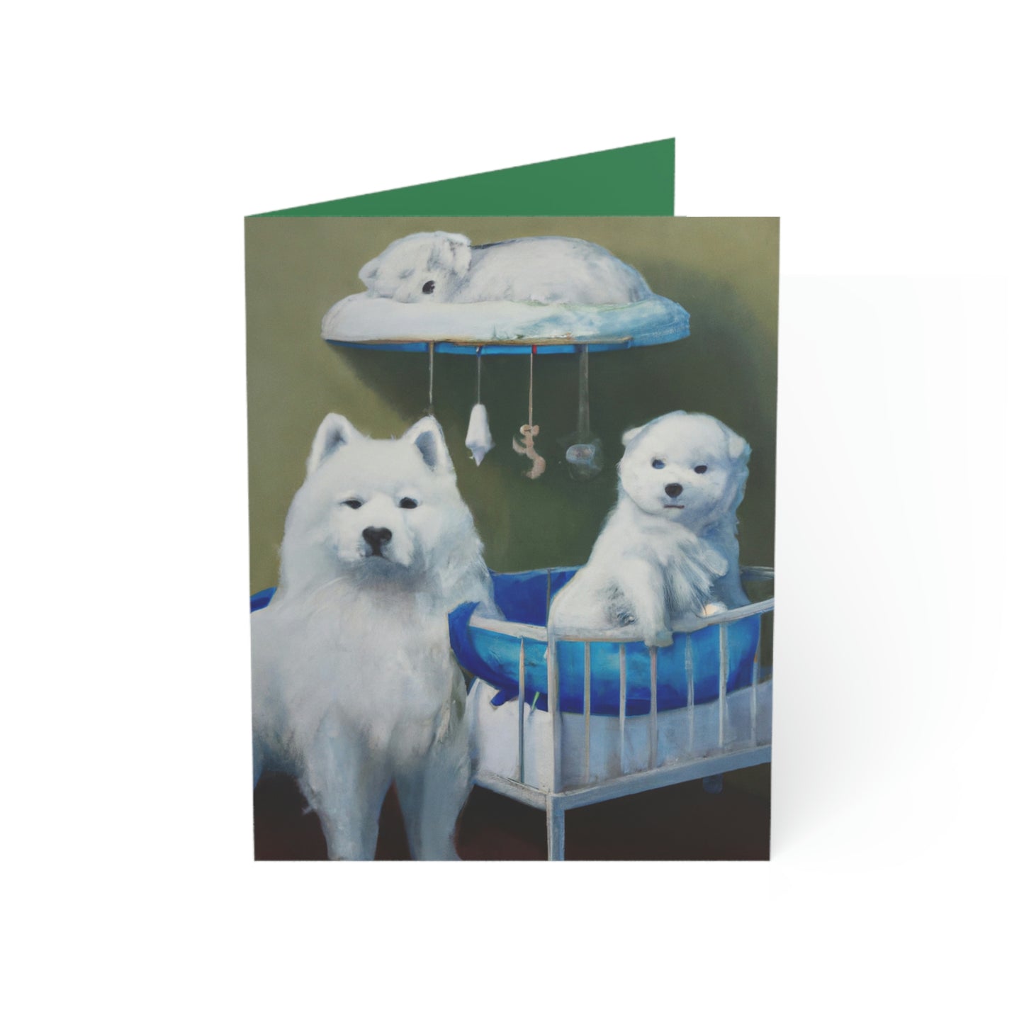 New Baby Samoyed Folded Greeting Cards (1, 10, 30, and 50pcs)