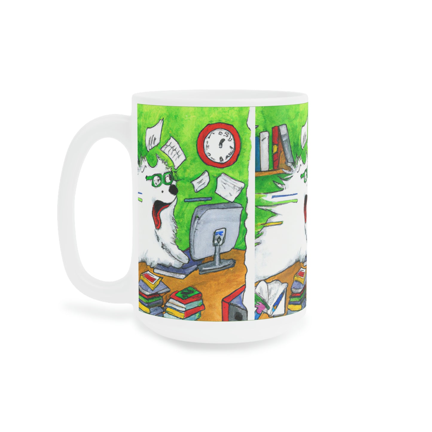 Samoyed Student Researching: Ceramic Mugs (11oz\15oz\20oz)