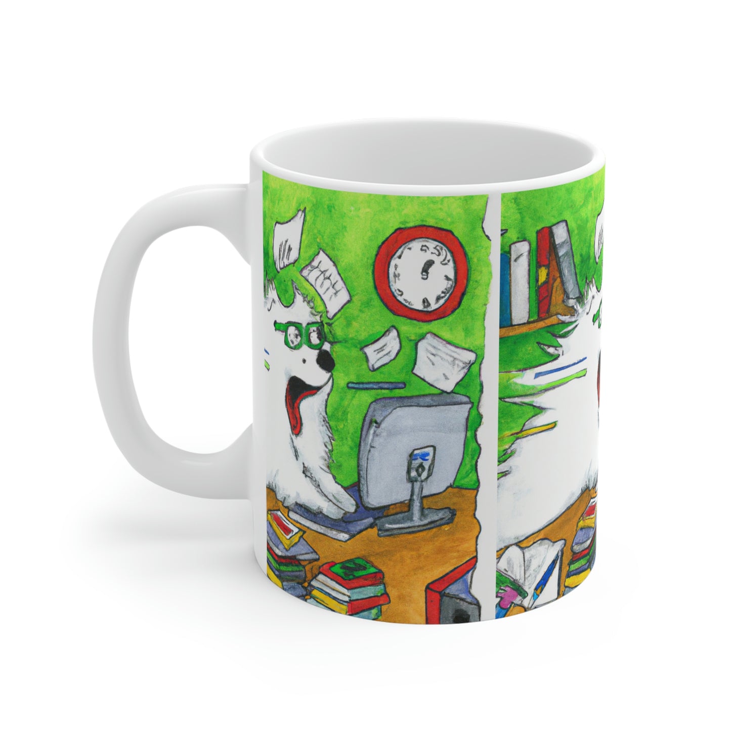 Samoyed Student Researching: Ceramic Mugs (11oz\15oz\20oz)