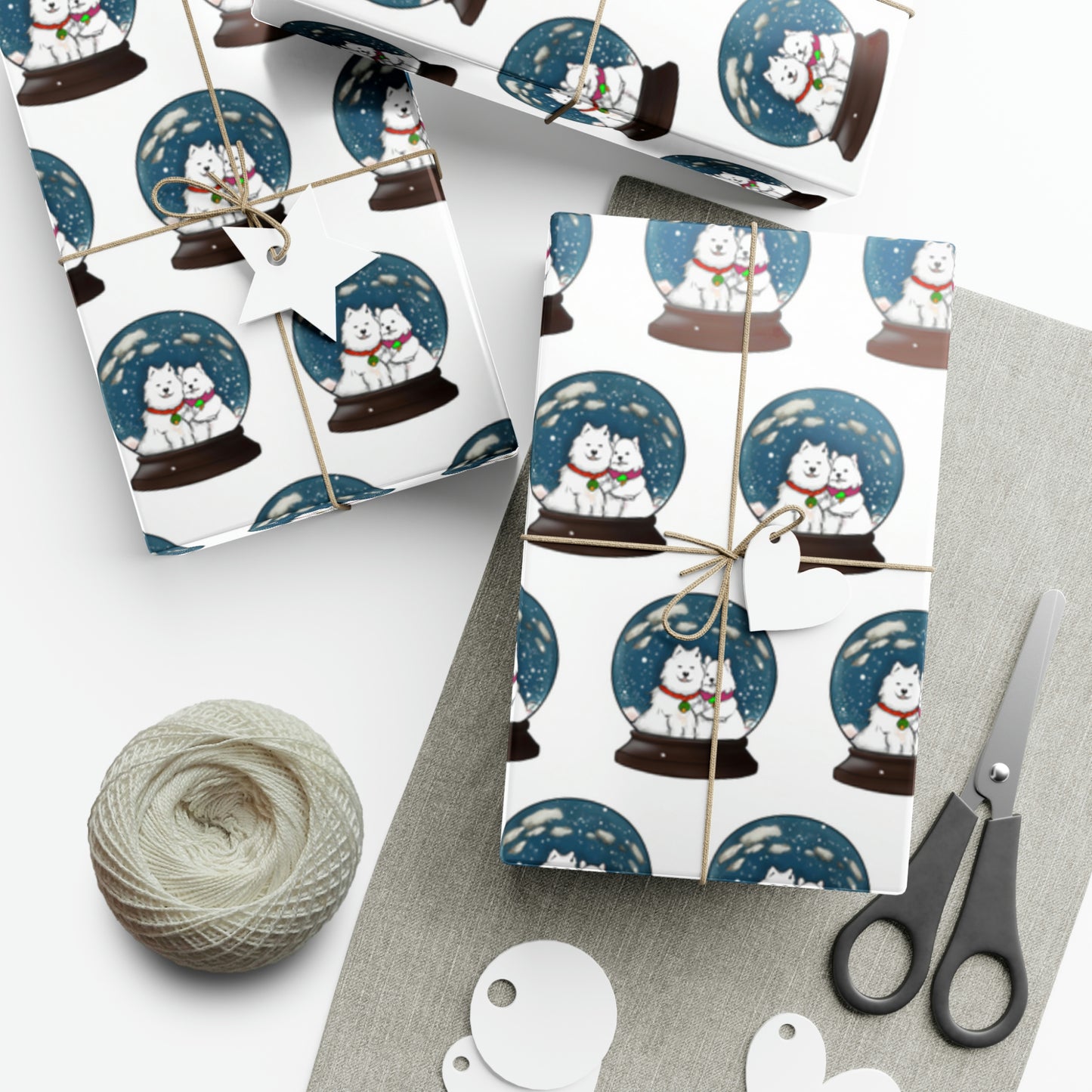 Samoyed Winter Snow Globe Gift Wrap Papers