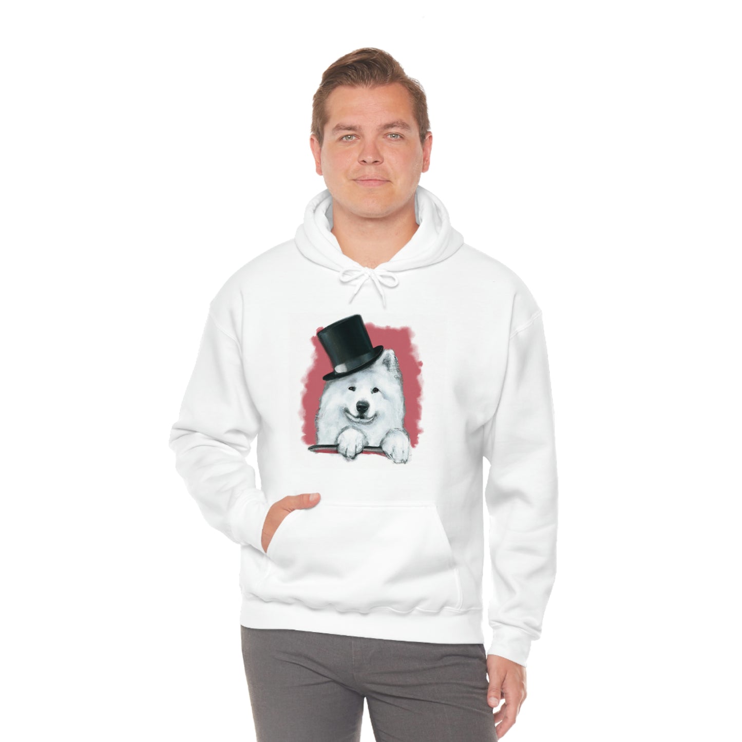 Samoyed Top Hat: Unisex Hooded Sweatshirt