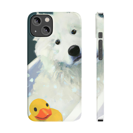 Scrub a dub a Samoyed in the Tub Slim Phone Cases, Case-Mate