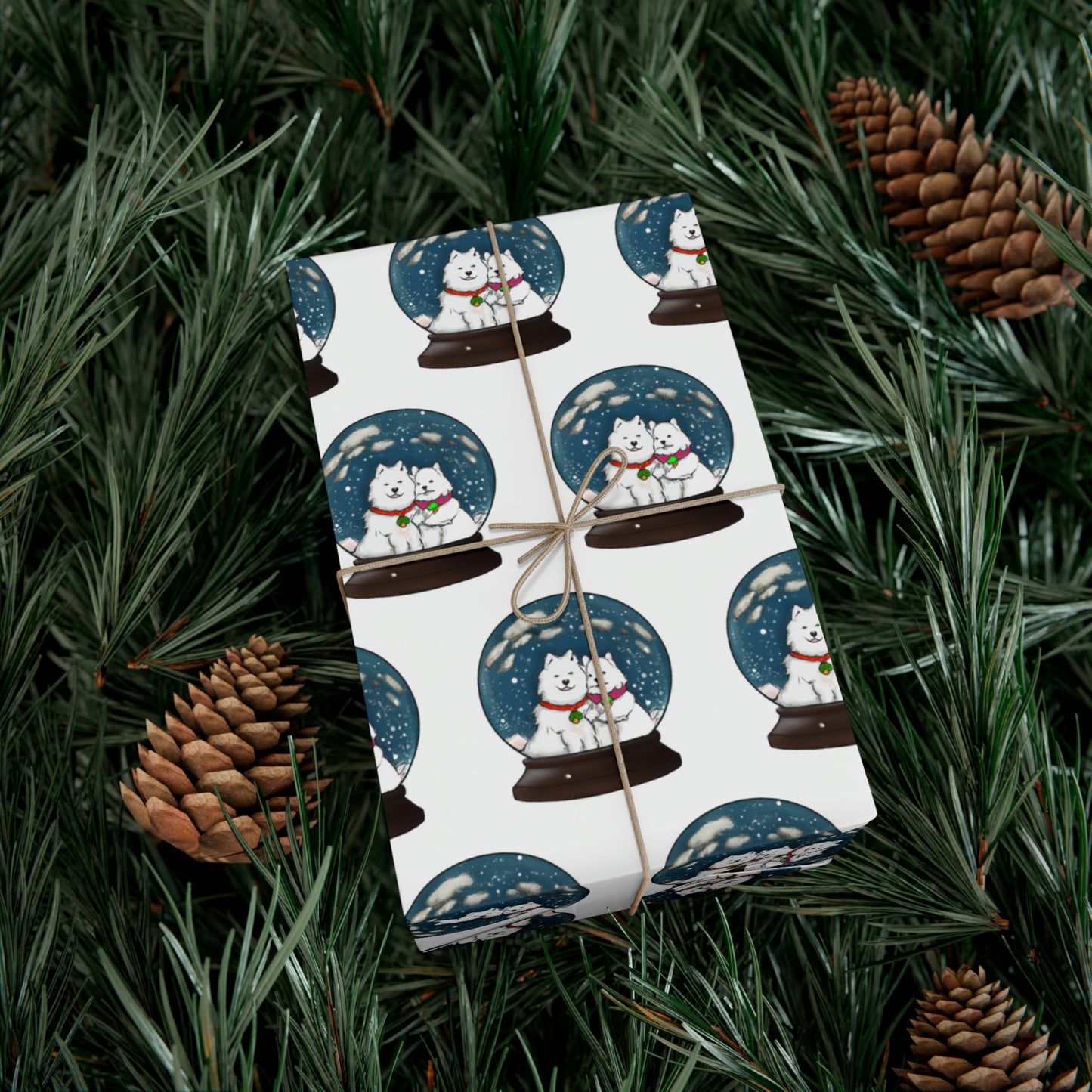 Samoyed Winter Snow Globe Gift Wrap Papers