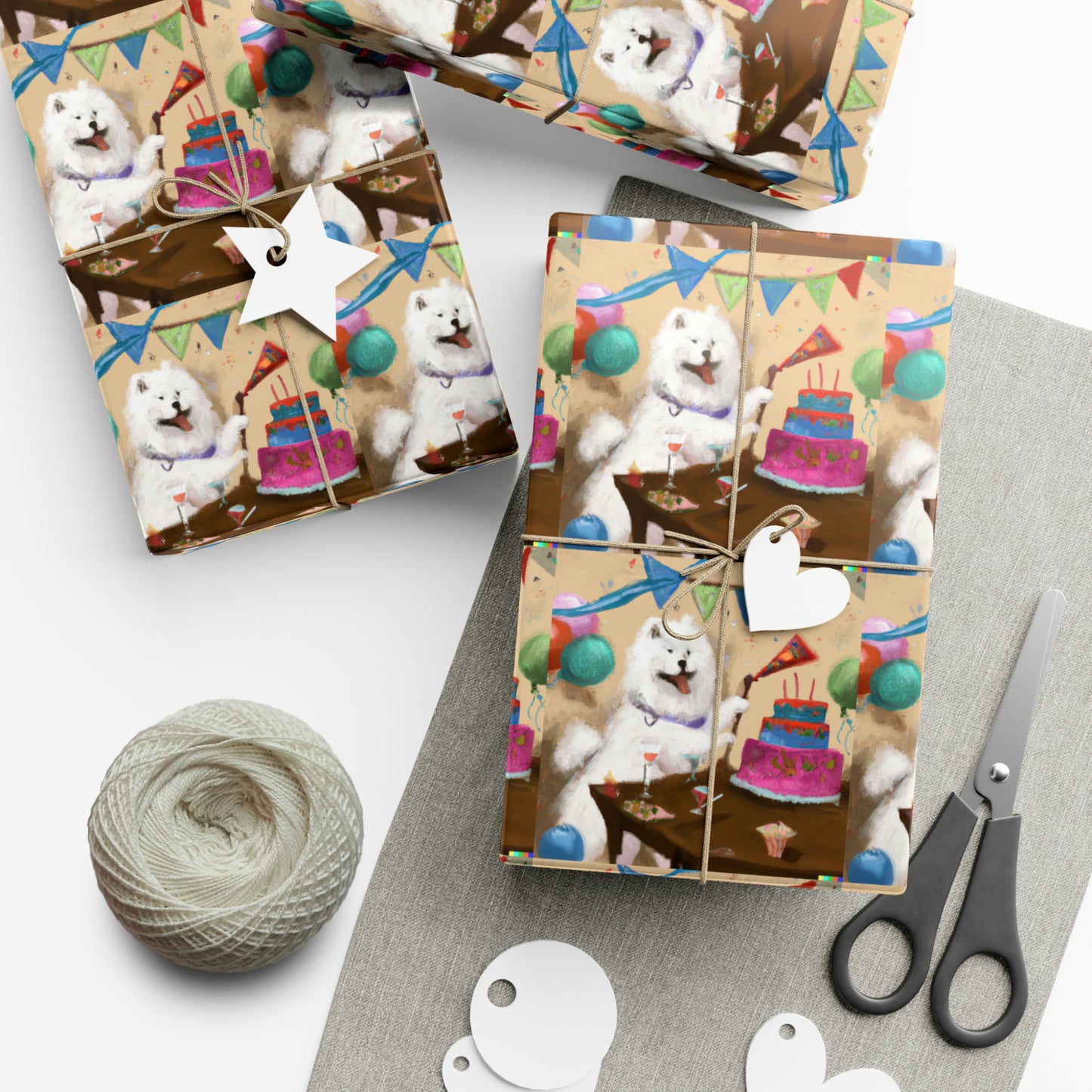 Samoyed Birthday Gift Wrap Paper