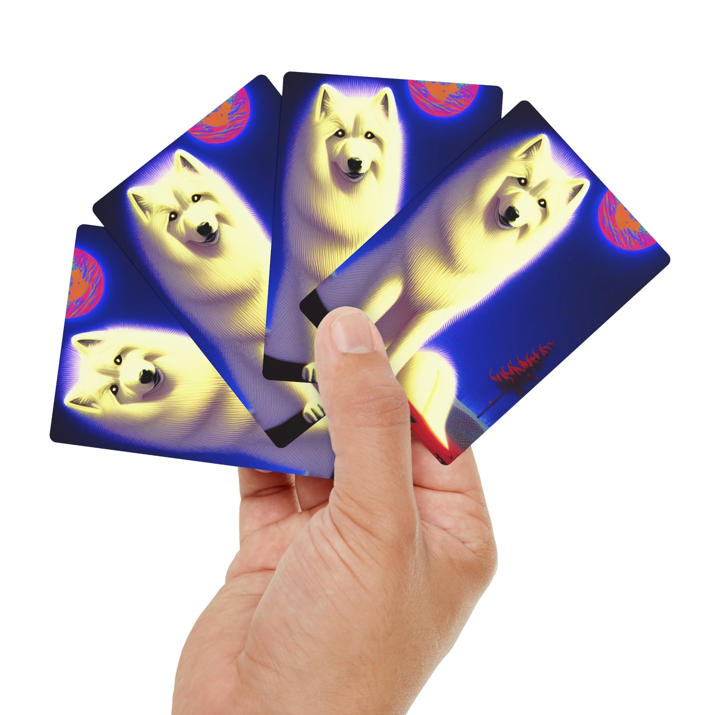 Fantasy Mood Samoyed Poker Cards