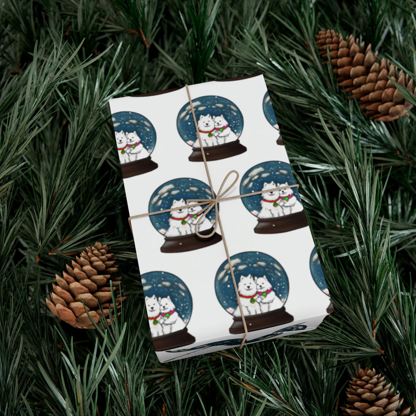 Samoyed Winter Snow Globe Gift Wrap Papers