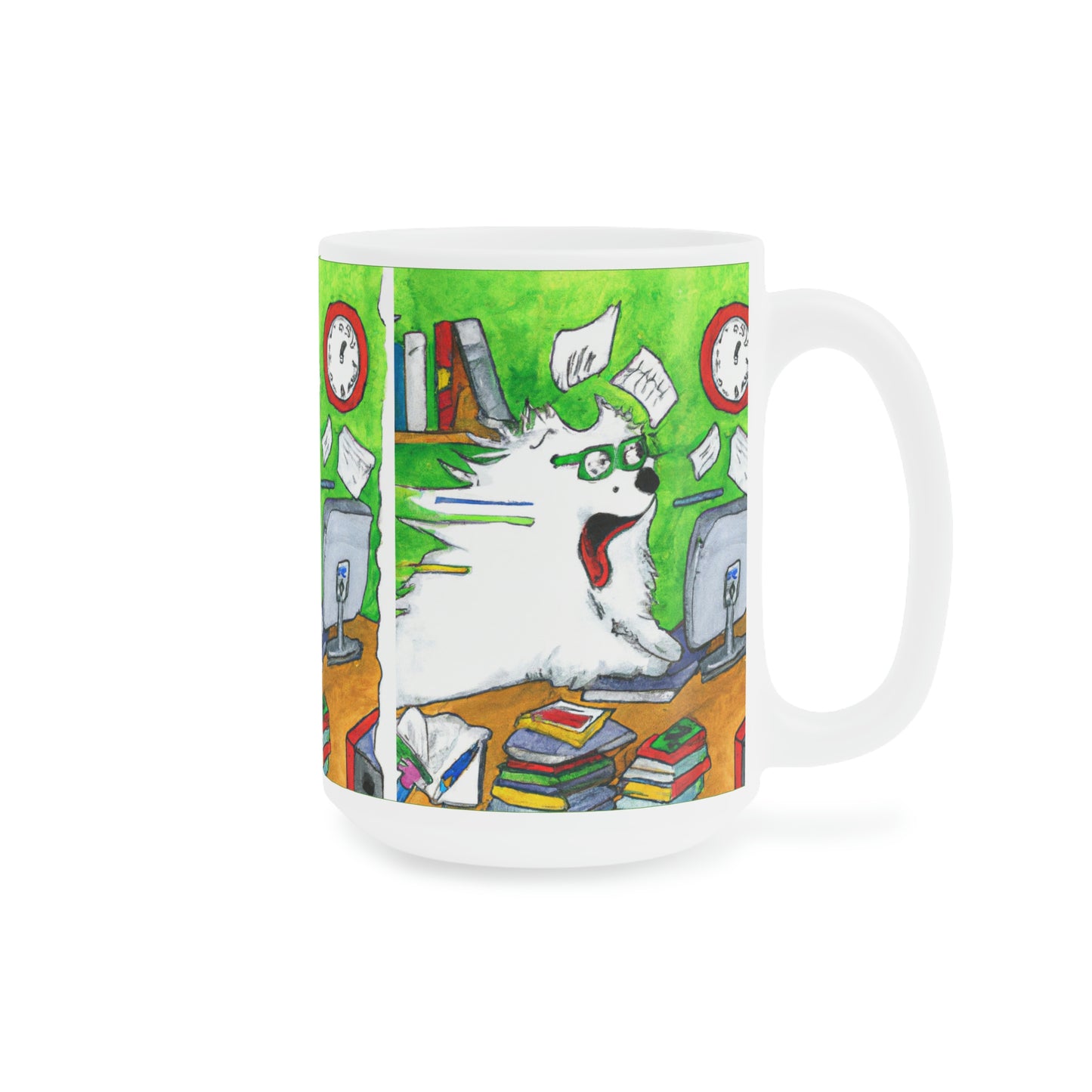 Samoyed Student Researching: Ceramic Mugs (11oz\15oz\20oz)