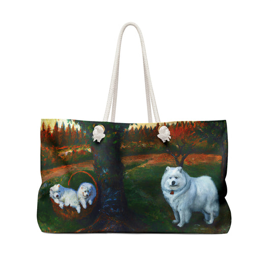 Fall Samoyed Family Weekender Bag