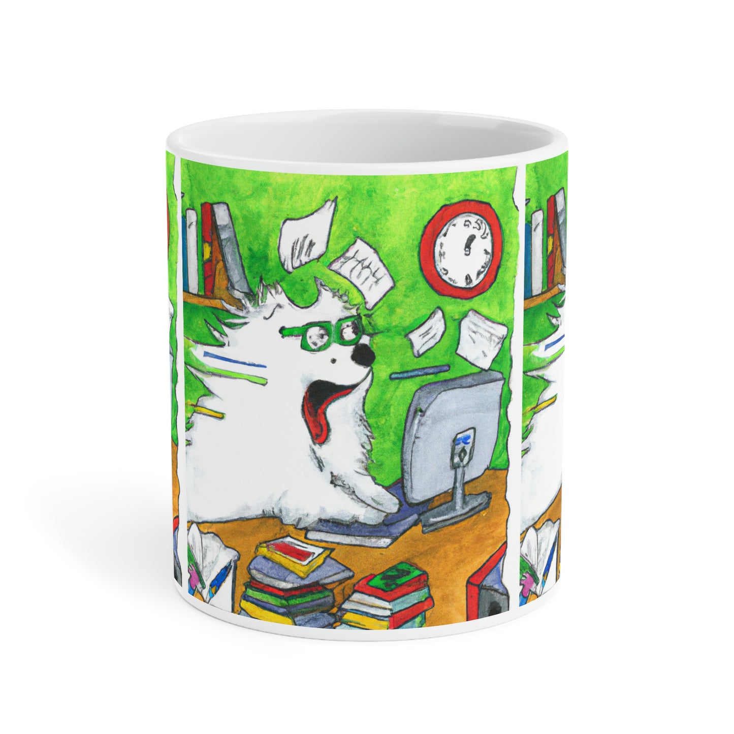 Samoyed Student Researching: Ceramic Mugs (11oz\15oz\20oz)