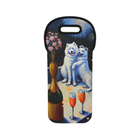 Samoyed Romance Wine Tote Bag