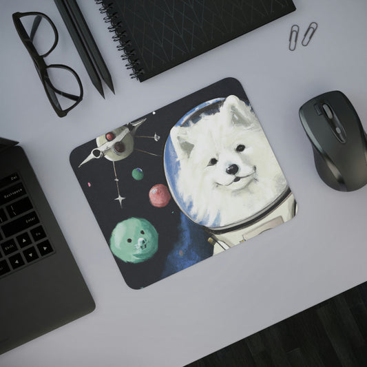 Samoyed Space Cadet: Desk Mouse Pad