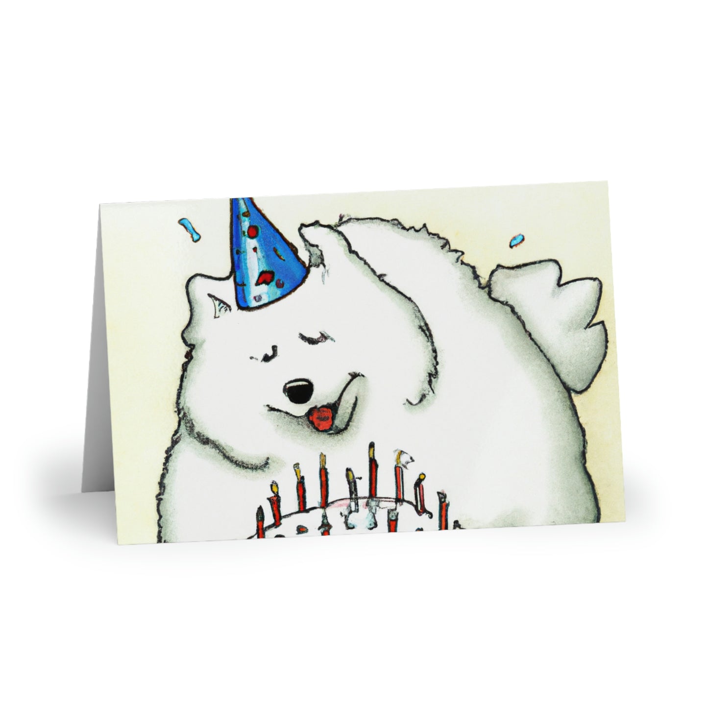 Samoyed Birthday Greeting Cards (1 or 10-pcs)