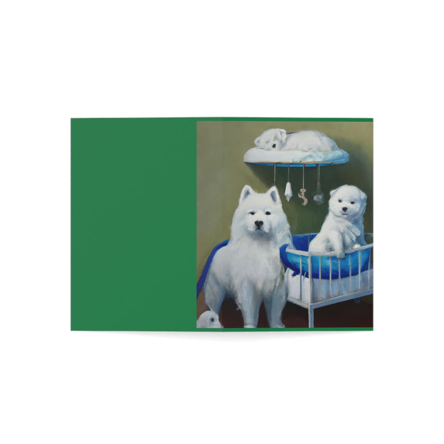 New Baby Samoyed Folded Greeting Cards (1, 10, 30, and 50pcs)