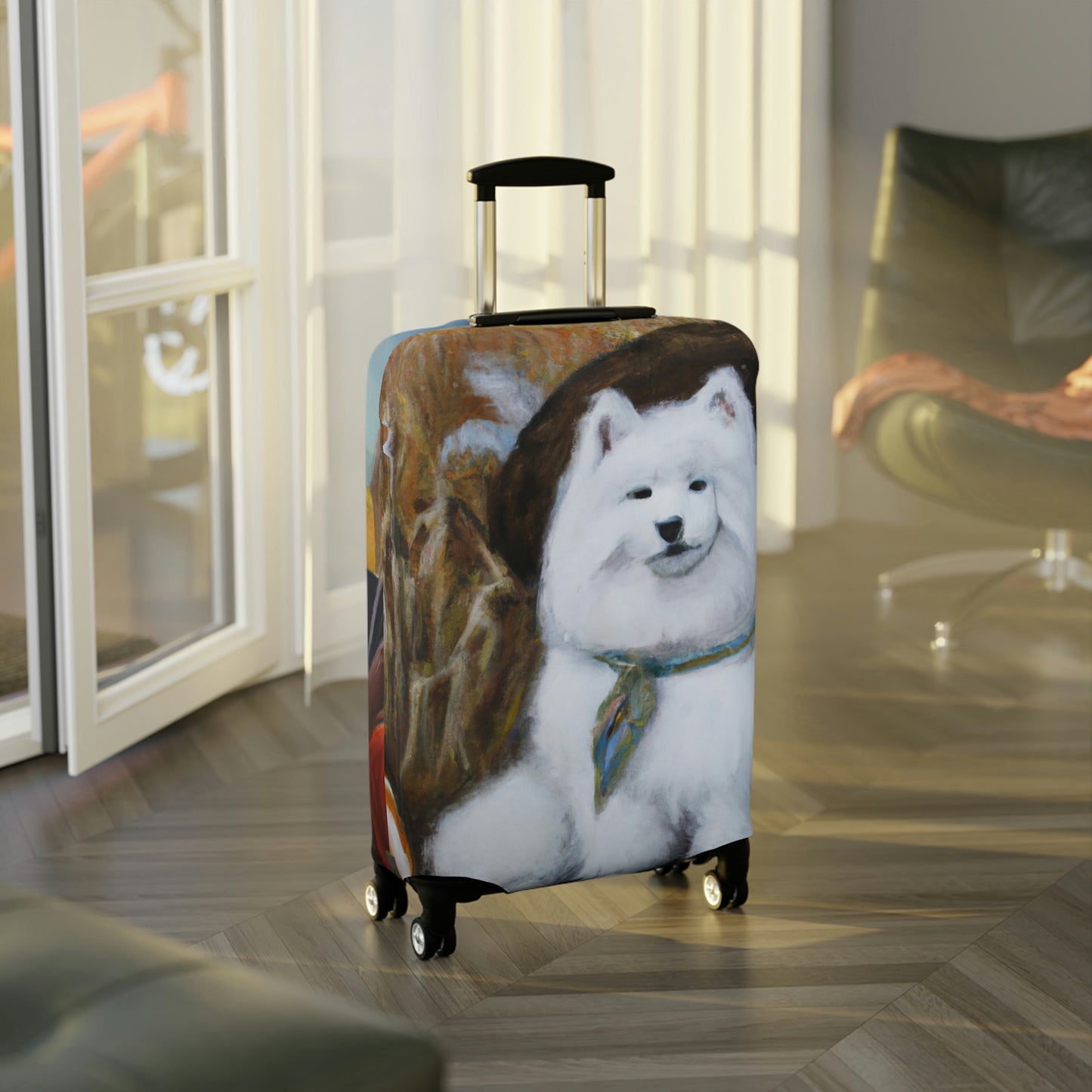 Fall Field Samoyed Luggage Cover