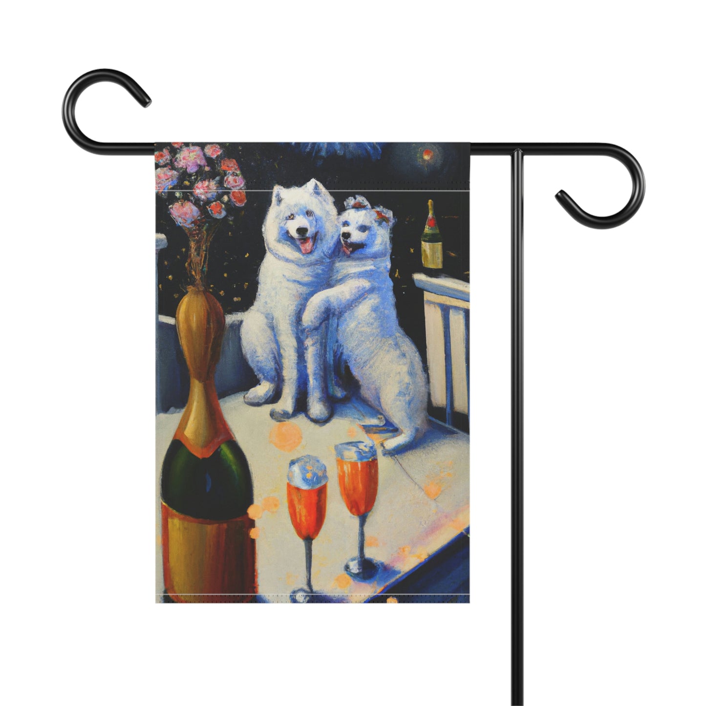 Romantic Samoyed Garden Banner