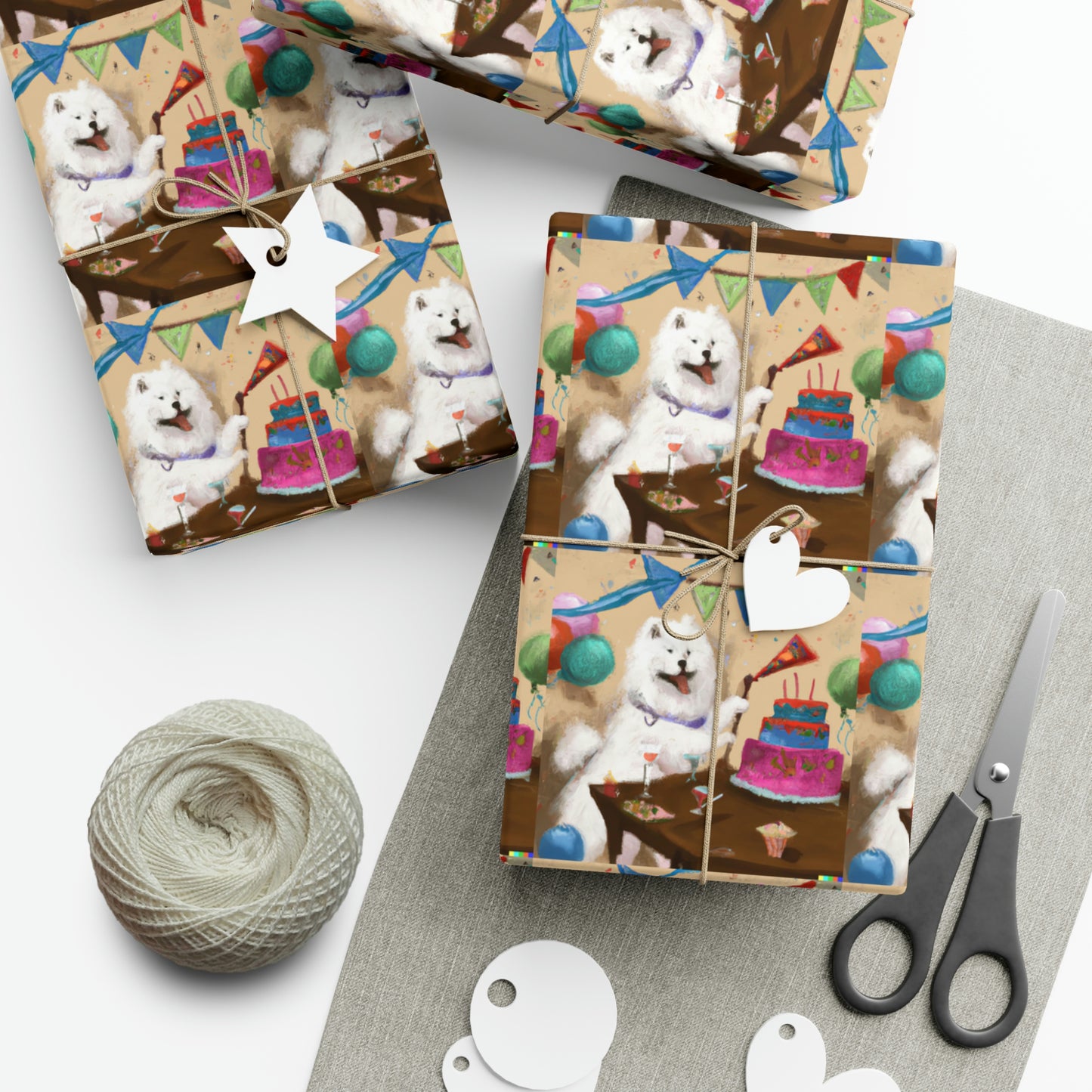 Samoyed Birthday Gift Wrap Paper