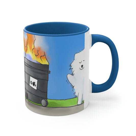 Samoyed Dumpster Fire Coffee Mug, 11oz