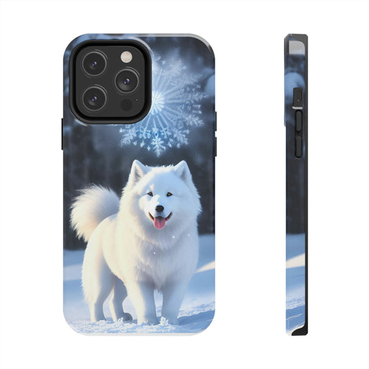 Crisp Winter Samoyed Day Tough Phone Case