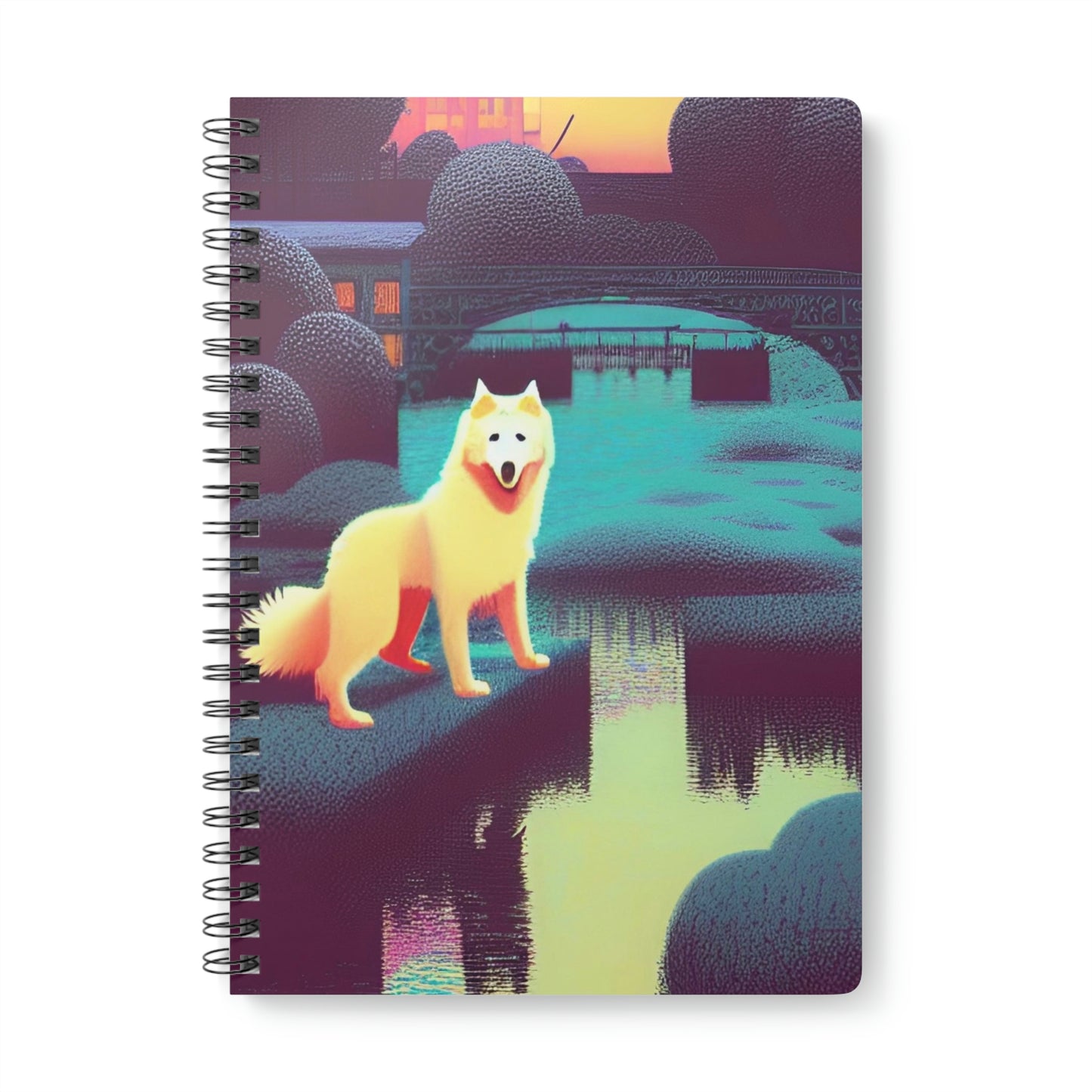 Fantasy Samoyed Park Wirebound Softcover Notebook