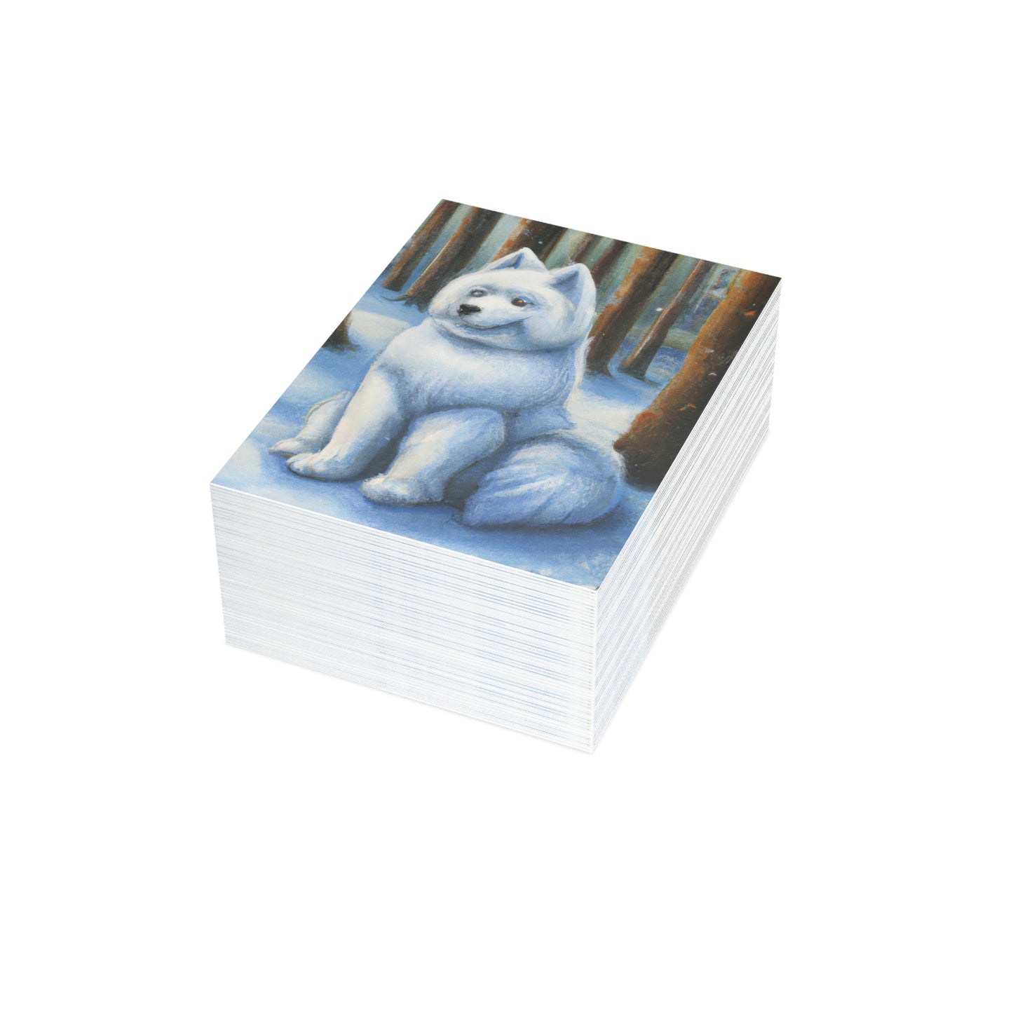 Snowdog Samoyed: Folded Greeting Cards (1, 10, 30, and 50pcs)