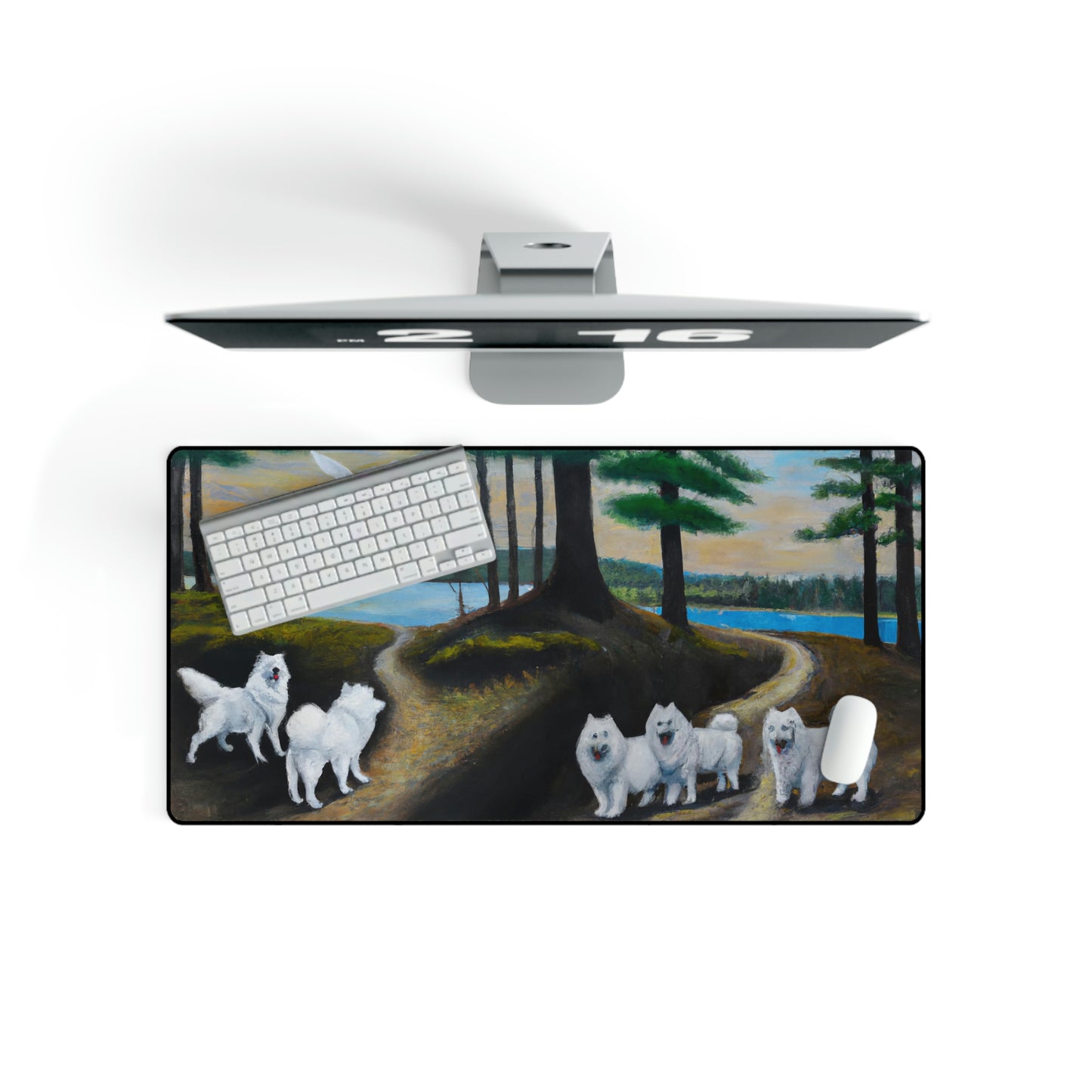 Samoyed Forrest Run Desk Mats