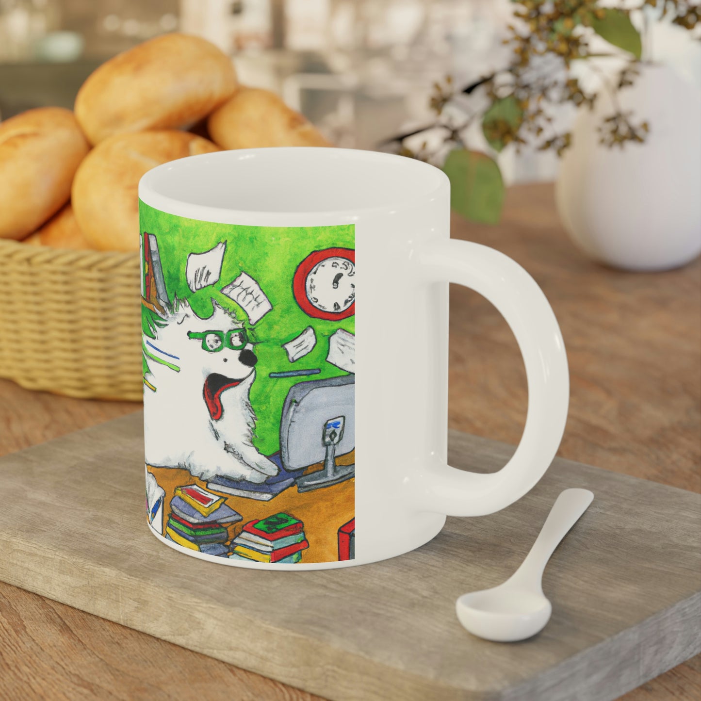 Samoyed Student Researching: Ceramic Mugs (11oz\15oz\20oz)