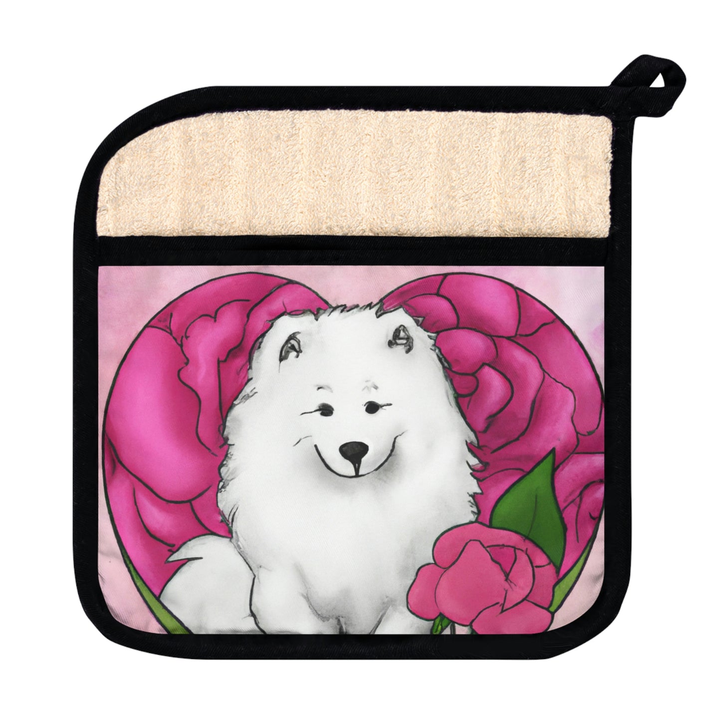 Samoyed Love: Pot Holder with Pocket