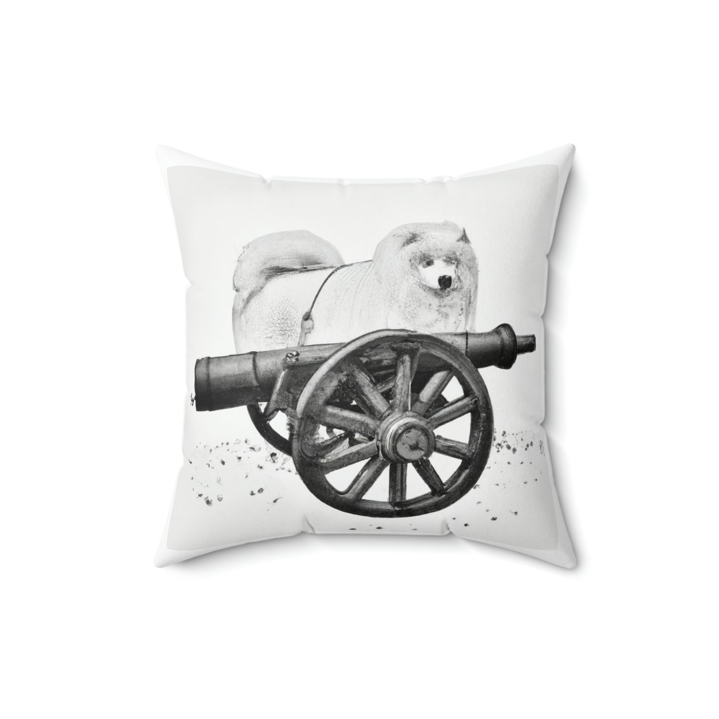 Samoyed Historic Solider: Spun Polyester Square Pillow