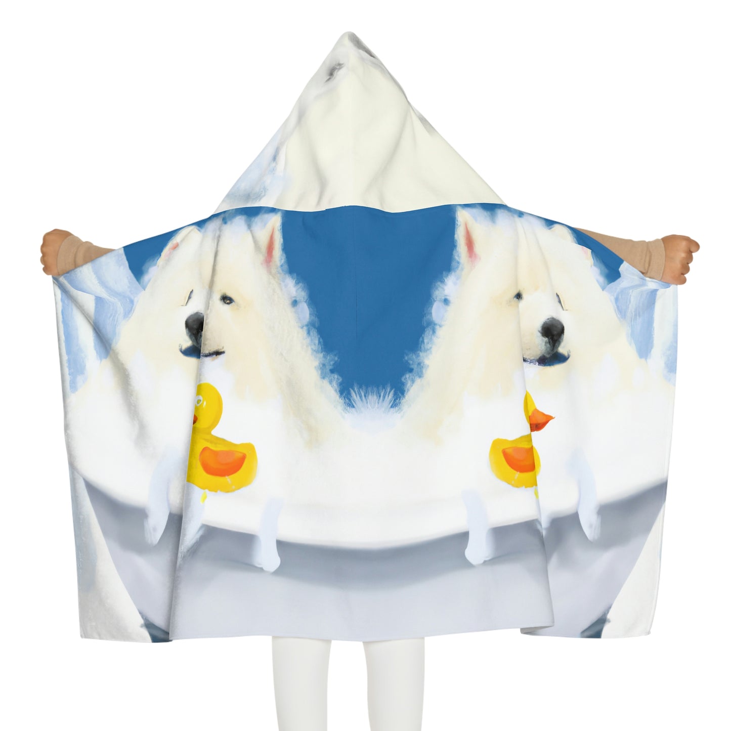 Samoyed Bath Time Youth Hooded Towel