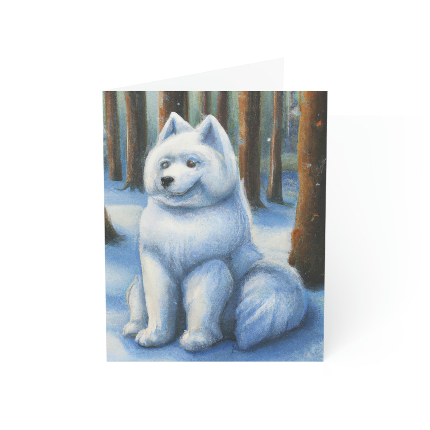 Snowdog Samoyed: Folded Greeting Cards (1, 10, 30, and 50pcs)