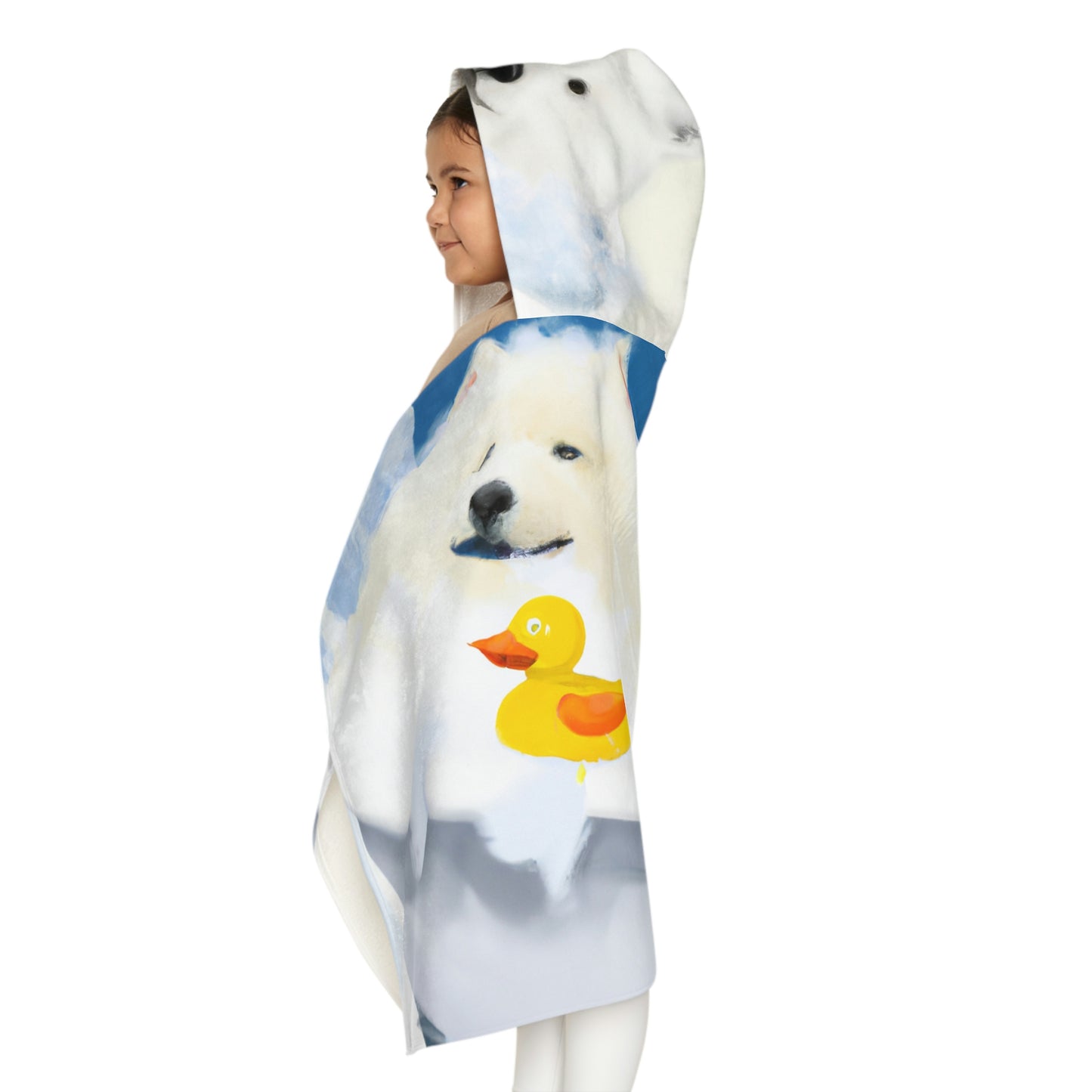 Samoyed Bath Time Youth Hooded Towel