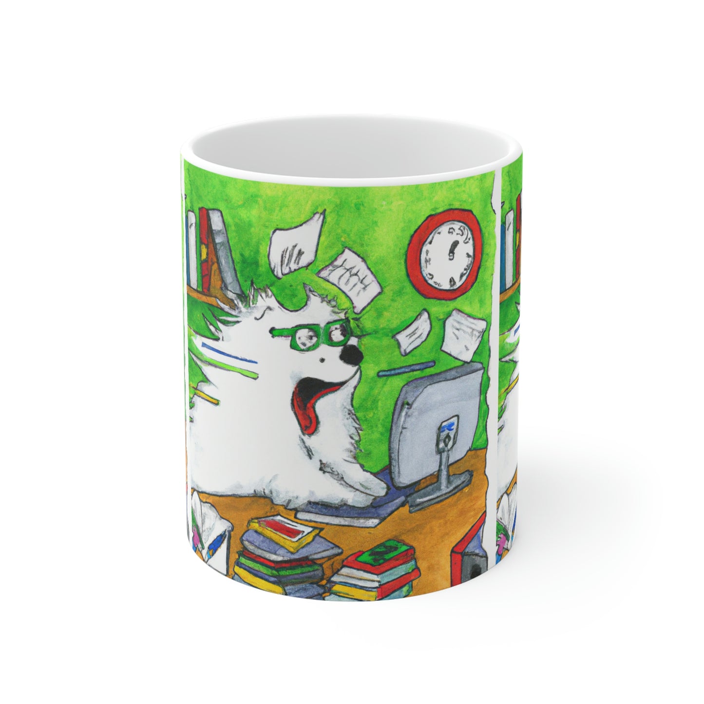 Samoyed Student Researching: Ceramic Mugs (11oz\15oz\20oz)