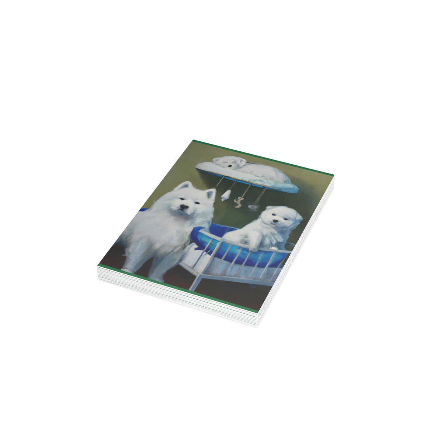 New Baby Samoyed Folded Greeting Cards (1, 10, 30, and 50pcs)