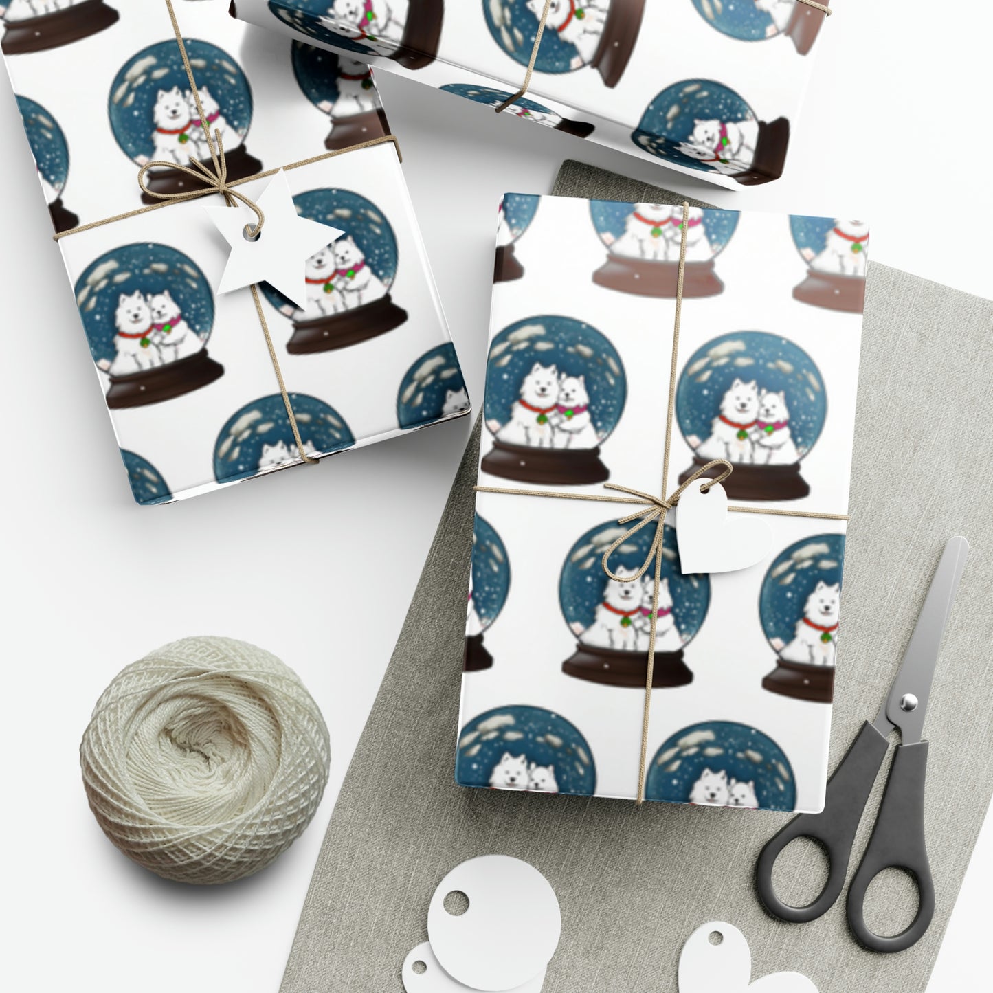 Samoyed Winter Snow Globe Gift Wrap Papers